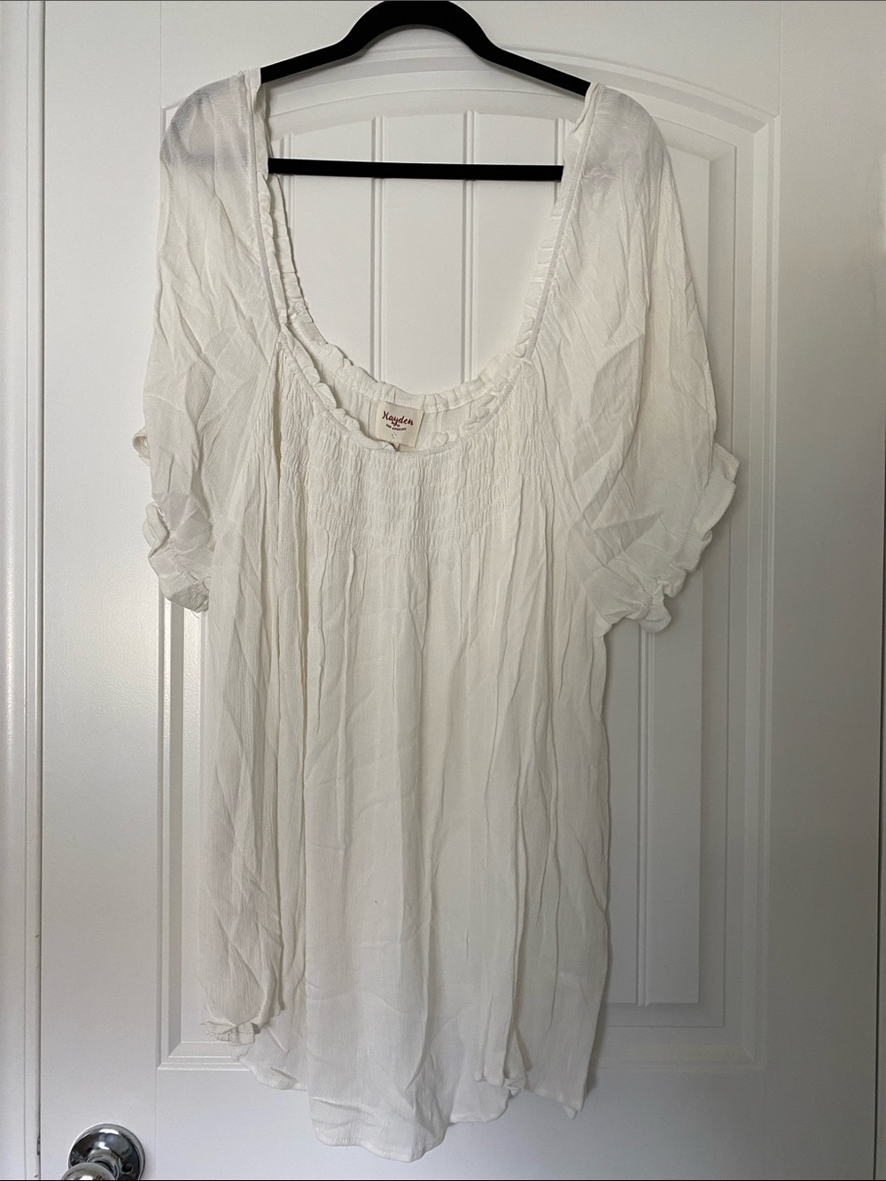 Hayden LA Plus Ivory Scoop-Neck Tunic Top